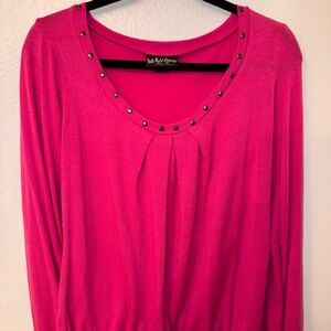 Adorable Hot Pink Vintage Y2K Studded Blouse 👚 💎